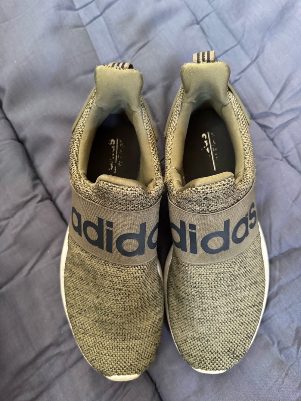 adidas Men's Olive Green Slip-On Athletic Sneakers